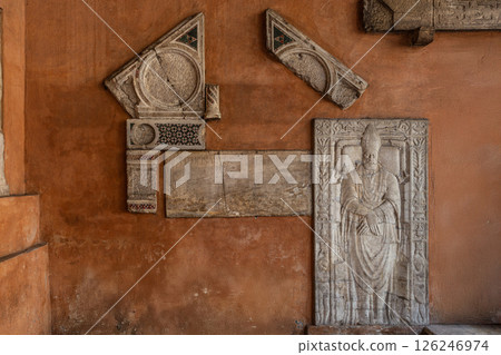 Ancient Roman text engraved in marble Ancient Roman text engraved in marble 126246974