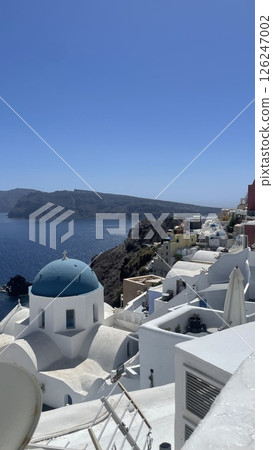 A beautiful white and blue spot on Santorini 126247002