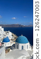 View of the church and the Aegean Sea from Oia 126247003