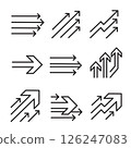 business success arrow pointers outline icon set 126247083
