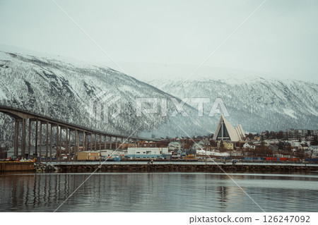Arctic Cathedral and Tromso City in winter light 126247092