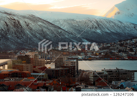 Arctic Cathedral and Tromso City in winter light Arctic Cathedral and Tromso City in winter light 126247106