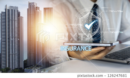 The concept of buying or selling insurance such as health, travel, accident, compensation. 126247681