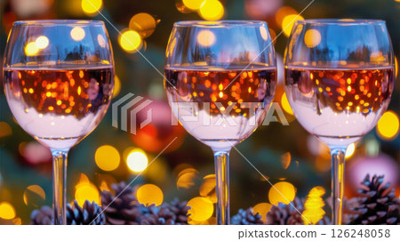 table is elegantly set for celebrating Christmas or New Year. 126248058