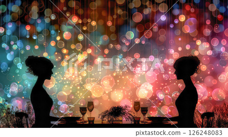 overjoyed multiethnic lesbian couple hugging and looking at each 126248083