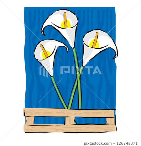 abstract tropical flower botanical illustration decorative 126248371