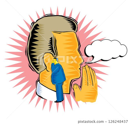 a man whispering in another man s ears mentor giving business ideas a man whispering in another man s ears mentor giving business ideas 126248437