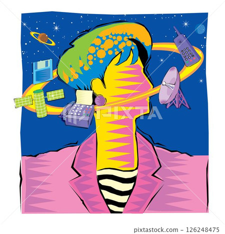 abstract Clipart of Object technology Businesswoman heads 126248475