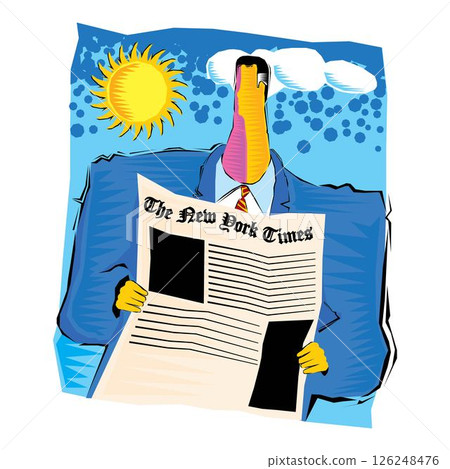 abstract Clipart of Businessman is reading the newspaper abstract Clipart of Businessman is reading the newspaper 126248476