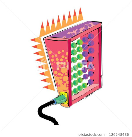 abacus plugged functioning electronic design vector 126248486