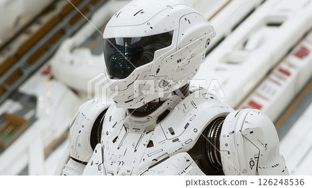 Mechanized industry robot and robotic arms for assembly in factory production. 126248536