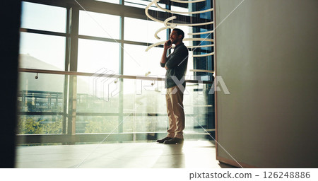 Business, thinking and man in office, ideas or contemplation for design company. Person, employee or consultant in workplace, problem solving or creative for project, planning or decision with choice Business, thinking and man in office, ideas or contemplation for design company. Person, employee or consultant in workplace, problem solving or creative for project, planning or decision with choice 126248886