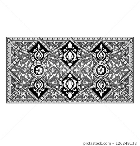 Vintage floral calligraphic floral vignette scroll corners ornamental design elements black  and color set isolated vector illustration 126249138