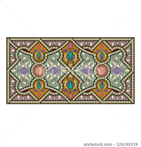 Vintage floral calligraphic floral vignette scroll corners ornamental design elements black  and color set isolated vector illustration 126249139