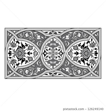 Vintage floral calligraphic floral vignette scroll corners ornamental design elements black and color set isolated vector illustration Vintage floral calligraphic floral vignette scroll corners ornamental design elements black and color set isolated vector illustration 126249140