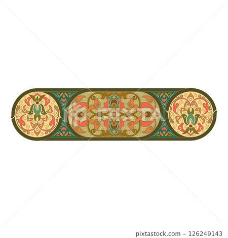 Vintage floral calligraphic floral vignette scroll corners ornamental design elements black  and color set isolated vector illustration 126249143