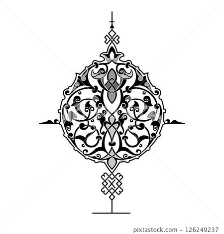 Vintage floral calligraphic floral vignette scroll corners ornamental design elements black and color set isolated vector illustration Vintage floral calligraphic floral vignette scroll corners ornamental design elements black and color set isolated vector illustration 126249237