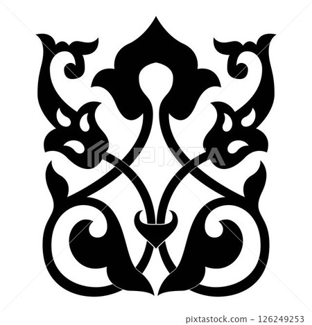 Vintage floral calligraphic floral vignette scroll corners ornamental design elements black and color set isolated vector illustration Vintage floral calligraphic floral vignette scroll corners ornamental design elements black and color set isolated vector illustration 126249253