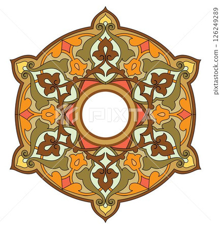 Vintage floral calligraphic floral vignette scroll corners ornamental design elements black  and color set isolated vector illustration 126249289