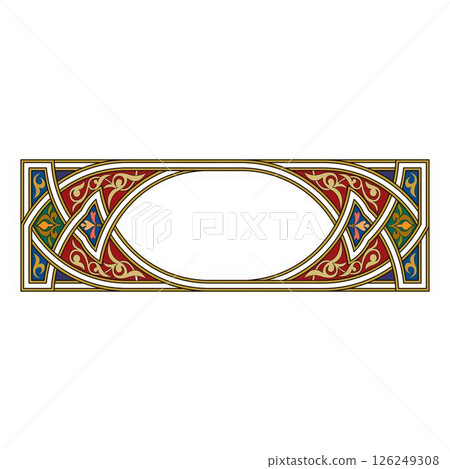 Vintage floral classic calligraphic retro vignette scroll frames ornamental design elements black and color set isolated vector 126249308