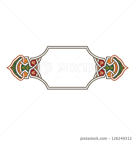 Vintage floral classic calligraphic retro vignette scroll frames ornamental design elements black and color set isolated vector 126249312