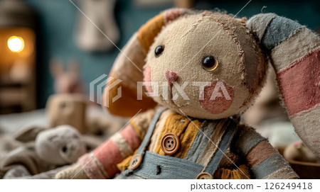 Threadbare Memories: The Button-Eyed Bunny. Generative AI 126249418