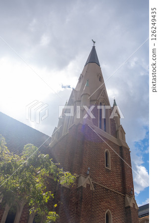 Wesley Church, located at the corner of William Street and Hay Street in Perth, Western Australia. It is one of the oldest church buildings in Perth. 126249435