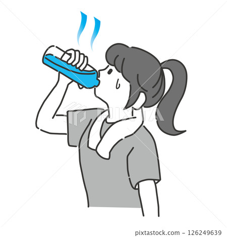 Women supplementing hydration 126249639