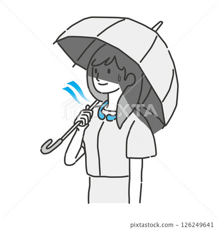 拿著陽傘的女人的插圖 126249641