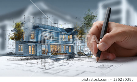 building, construction, blueprint 126250393