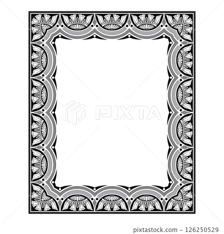 Vintage traditional realistic black and color frames set on white background isolated vector illustration 126250529