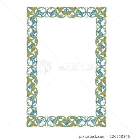 Vintage traditional realistic black and color frames set on white background isolated vector illustration 126250546