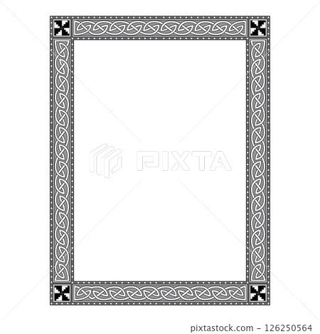 Vintage traditional realistic black and color frames set on white background isolated vector illustration 126250564