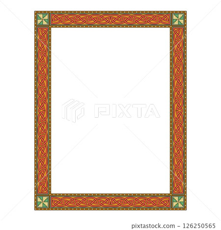 Vintage traditional realistic black and color frames set on white background isolated vector illustration 126250565
