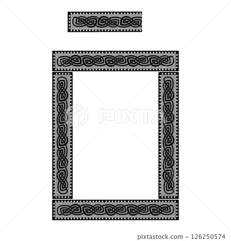 Vintage traditional realistic black and color frames set on white background isolated vector illustration 126250574