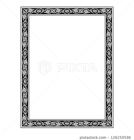 Vintage traditional realistic black and color frames set on white background isolated vector illustration 126250586