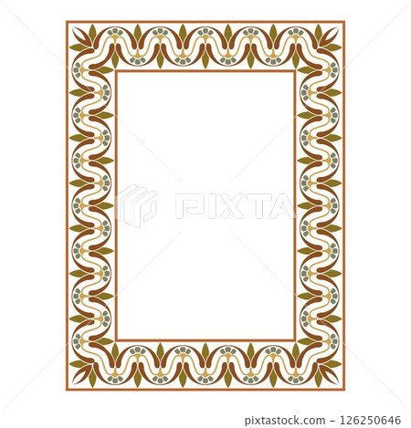 Vintage traditional realistic black and color frames set on white background isolated vector illustration 126250646