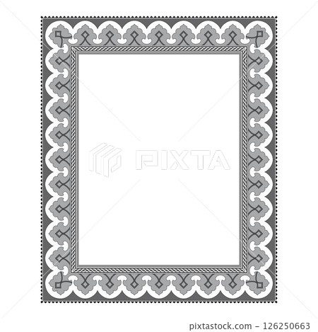 Vintage traditional realistic black and color frames set on white background isolated vector illustration 126250663