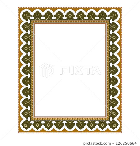 Vintage traditional realistic black and color frames set on white background isolated vector illustration 126250664