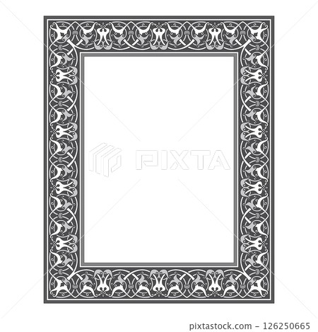 Vintage traditional realistic black and color frames set on white background isolated vector illustration 126250665
