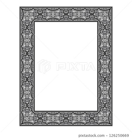 Vintage traditional realistic black and color frames set on white background isolated vector illustration 126250669