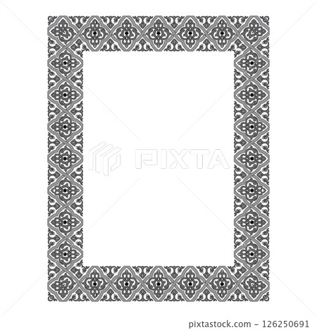 Vintage traditional realistic black and color frames set on white background isolated vector illustration 126250691