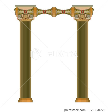 3D Ancient theater with four columns isolated on white background 126250728