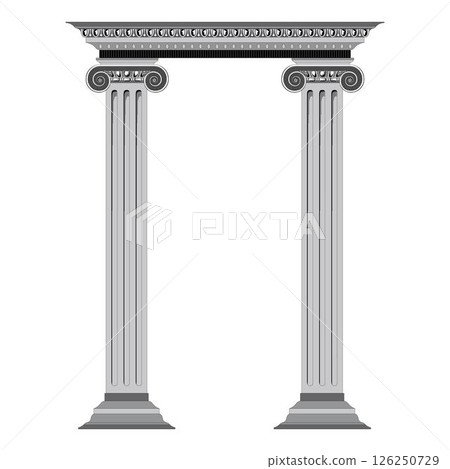 3D Ancient theater with four columns isolated on white background 126250729