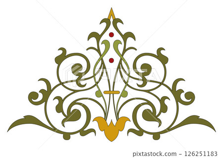 Vintage floral calligraphic floral vignette scroll corners ornamental design elements black and color set isolated vector illustration Vintage floral calligraphic floral vignette scroll corners ornamental design elements black and color set isolated vector illustration 126251183