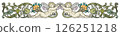Vintage floral calligraphic floral vignette scroll corners ornamental design elements black  and color set isolated vector illustration 126251218