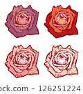 Big collection of roses in color for design. Set of highly detailed flowers in hand drawn style. Big collection of roses in color for design. Set of highly detailed flowers in hand drawn style. 126251224