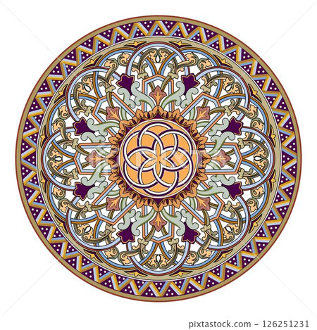 Vintage floral calligraphic floral vignette scroll corners ornamental design elements black  and color set isolated vector illustration 126251231