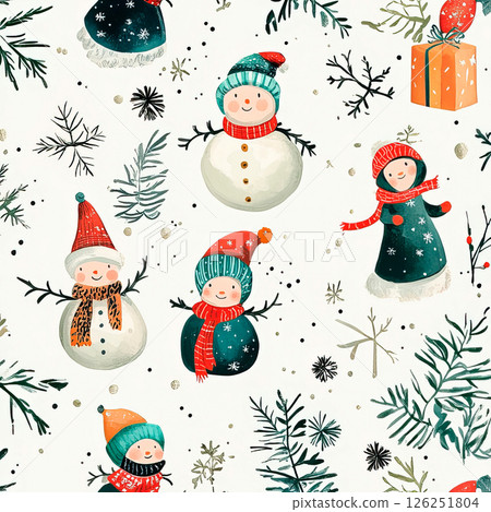 Christmas seamless pattern for children. Kids christmas background 126251804