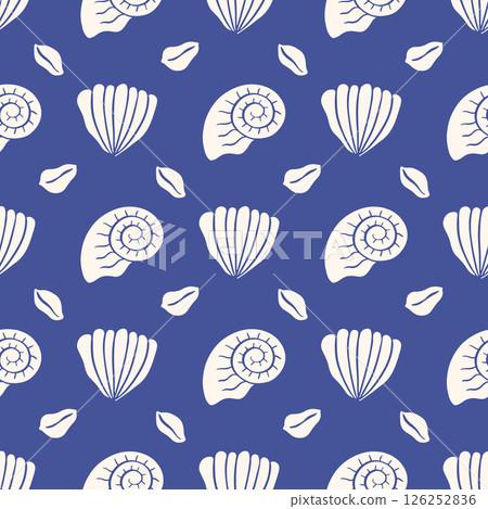 Whimsical seashells pattern Whimsical seashells pattern 126252836